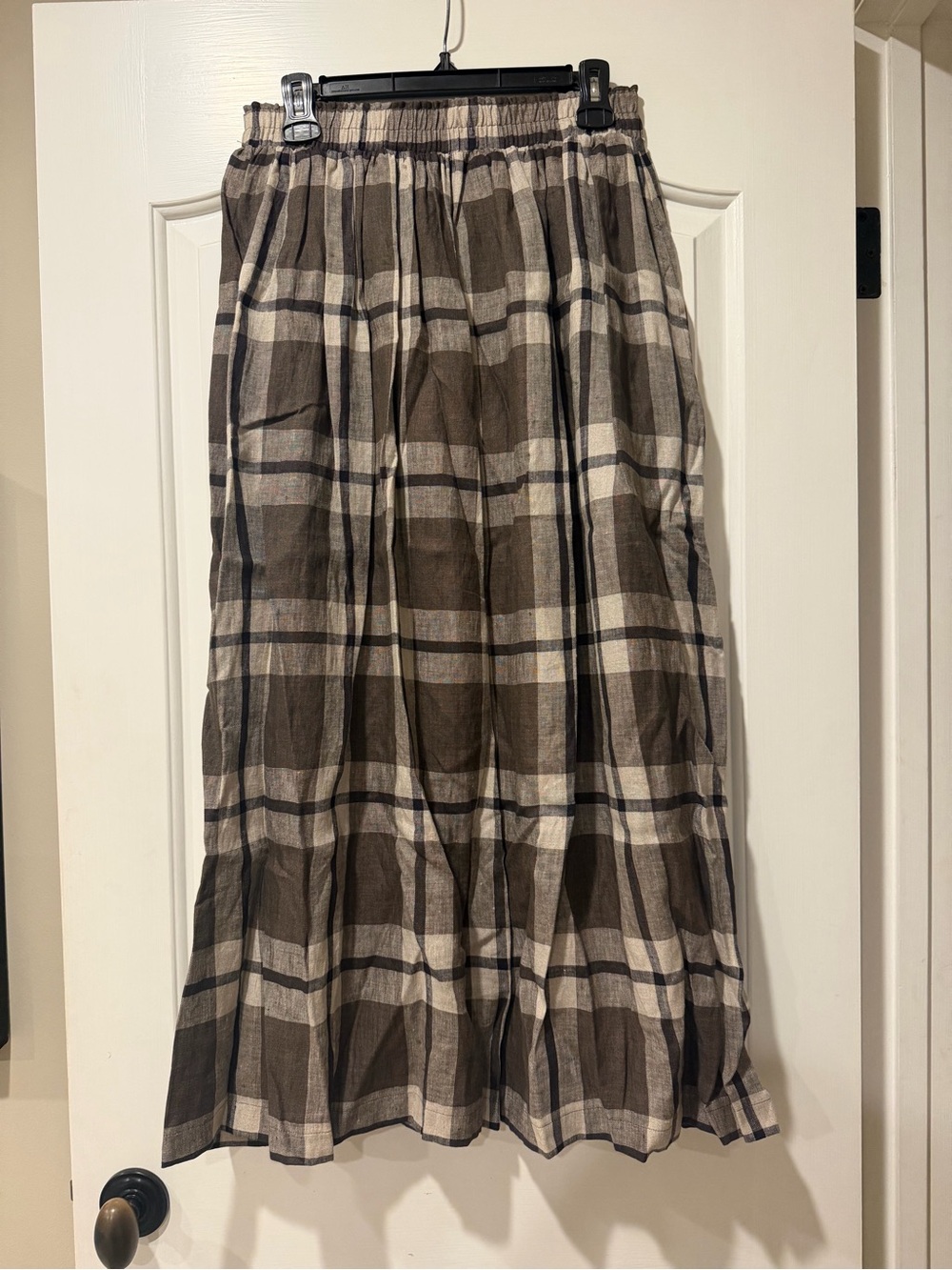 Pyne & Smith Linen Maxi Length Skirt No.12 in Fawkes Plaid - M